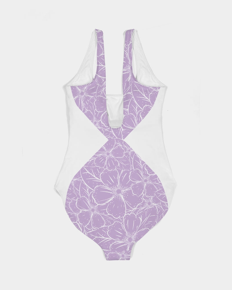 Lavender Floral Women's One-Piece Swimsuit