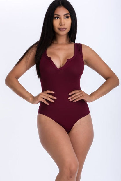 Split Neckline Bodysuit