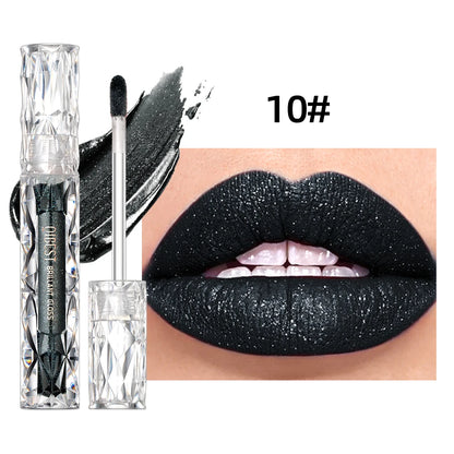 QIBEST Waterproof Diamond Shimmer Glitter Lipgloss Matte Liquid Lipstick Shiny Pearl Lip Glaze Long Lasting LipTint Women Makeup