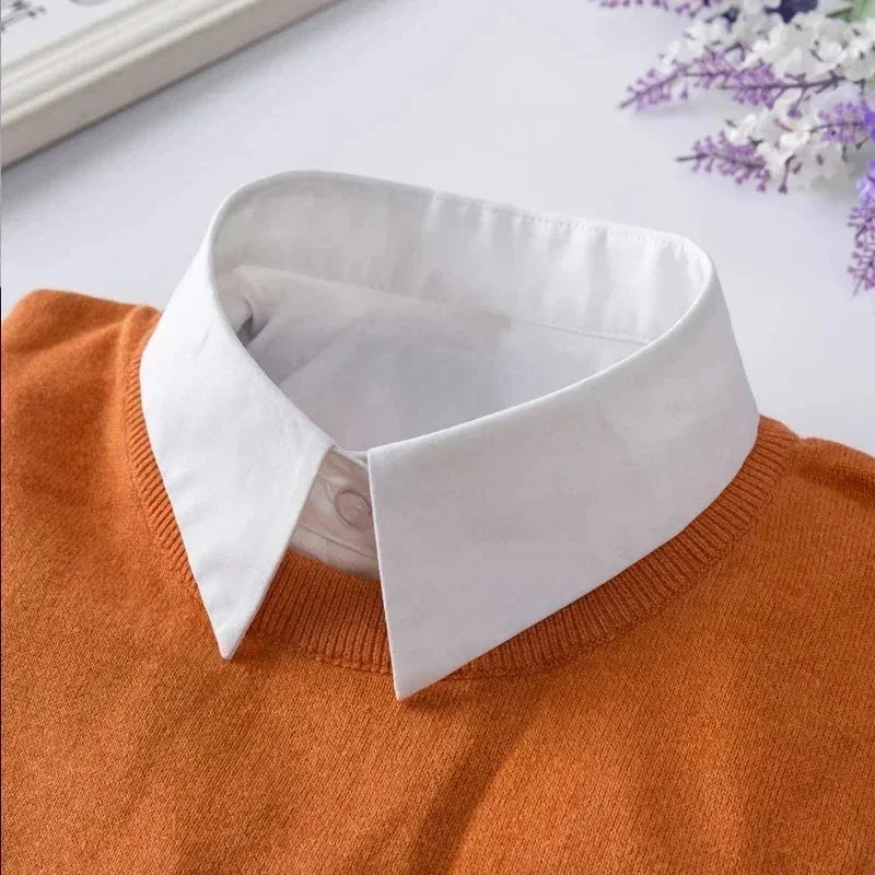 Fashion 2024 Front Tie White Fake Collar for Women Stand Detachable Collar Fake Girls Vintage Lace Ladies False Blouse Collar