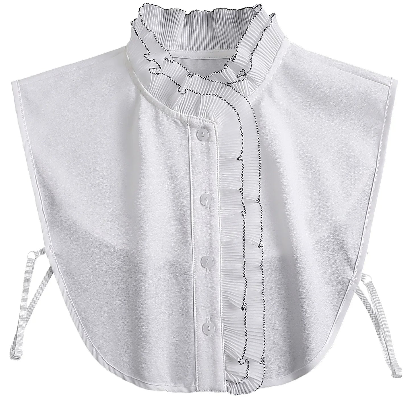 Fashion 2024 Front Tie White Fake Collar for Women Stand Detachable Collar Fake Girls Vintage Lace Ladies False Blouse Collar