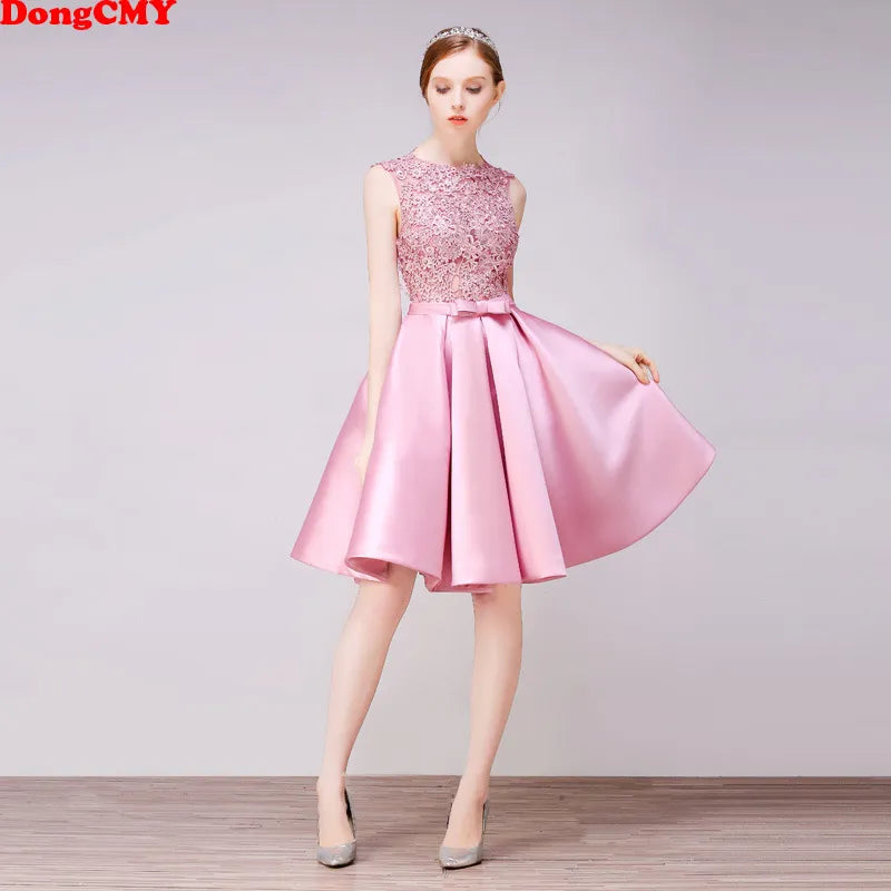 Robe De Soireedongcmy Short New Arrival Cocktail Dresses Party Plus Size Women Lace Gown Backless a Line Vestidos Elegant