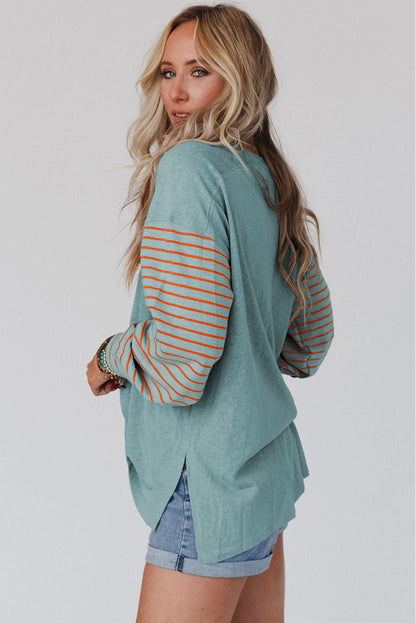 Emma Striped Bishop Sleeve Top