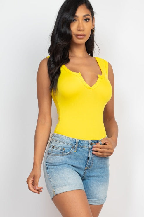 Split Neckline Bodysuit