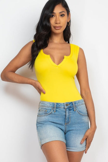 Split Neckline Bodysuit