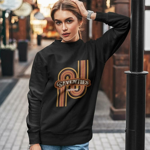 womens retro 70's crewneck sweatshirt